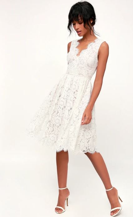 short lace wedding dress
