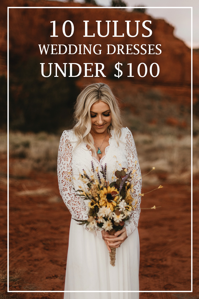 bride holding her bouquet in the desert