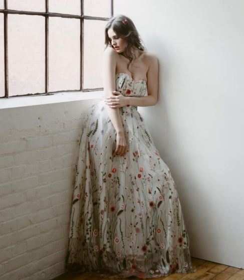 floral wedding dress
