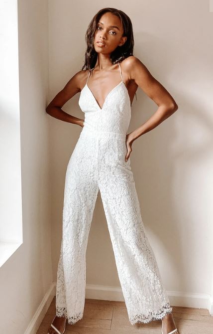 white lace bridal jumpsuit
