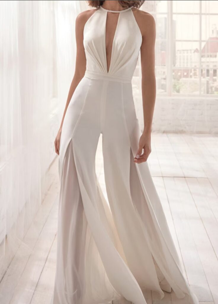 white bridal jumpsuit