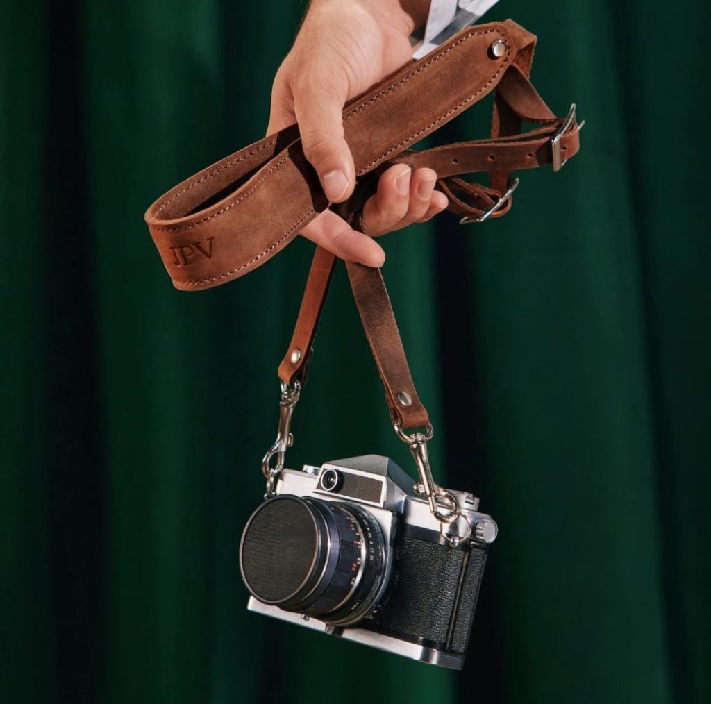 custom leather camera strap